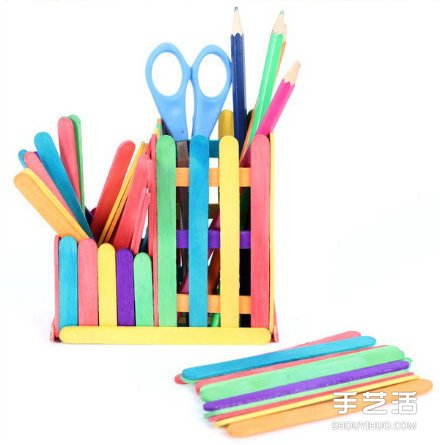 简单的儿童雪糕棍废物利用手工小制作 -  www.shenghuoping.com