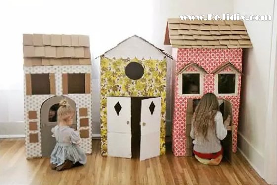 儿童玩具纸房子的手工制作方法 -  www.kejidiy.com