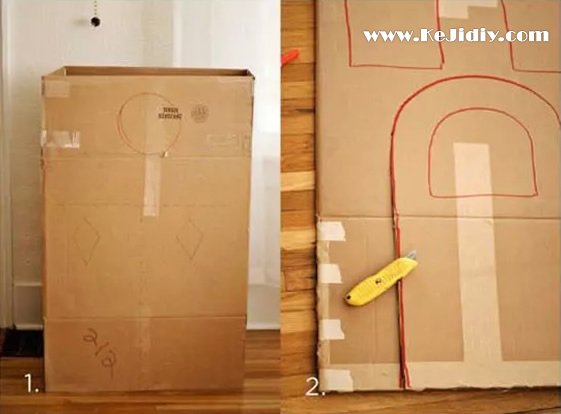儿童玩具纸房子的手工制作方法 -  www.kejidiy.com