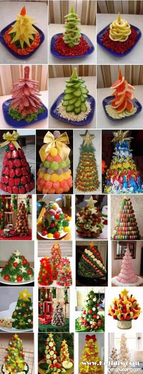 好玩又好吃：水果圣诞树的做法 -  www.kejidiy.com