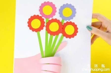简单4步DIY三八妇女节美丽的贺卡制作康乃馨花朵