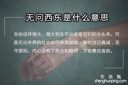 无问西东是什么意思