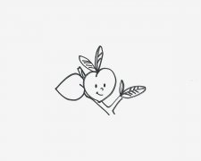幼儿简单的美术画 一步一步简笔画桃子怎么画